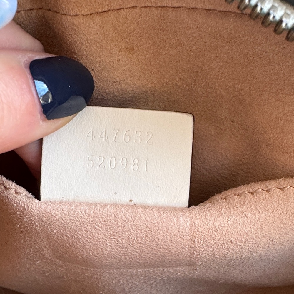 Gucci Beige Leather Crossbody with Gold Chain - Picture 11 of 14
